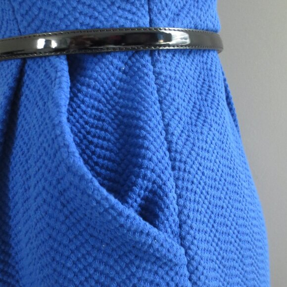 Elle - Retro Fitted Blue Dress - NWOT - Picture 7 of 8